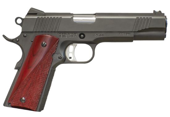 Picture of Fusion Firearms 1911Reaction45 1911 Freedom Reaction 45 Acp 5" 8+1, Black, Beavertail Frame, Serrated Slide, Red Cocobolo Grip, 70 Series Design 