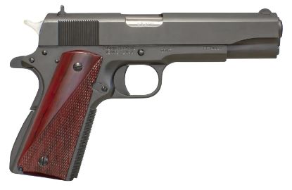 Picture of Fusion Firearms 1911Government45 1911 Freedom Government Gi 45 Acp 5" 8+1, Black, Beavertail Frame, Serrated Military Style Black Slide, Red Cocobolo Grip, 70 Series Design 