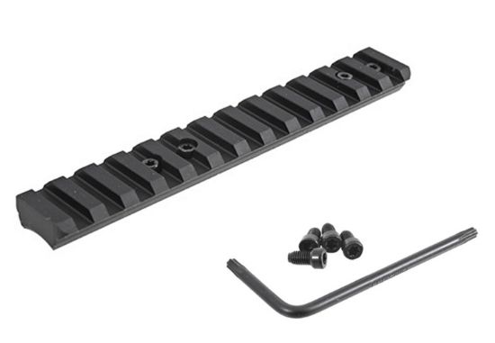 Picture of Ruger 90674 Picatinny Rail Black Anodized Aluminum Fits Ruger American Rimfire 0 Moa 