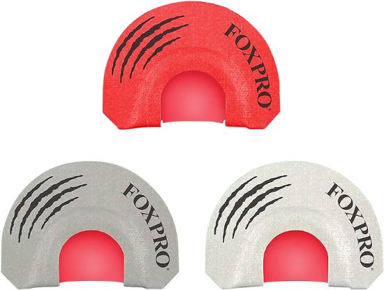 Picture of Foxpro Loadedgun Loaded Gun Combo Diaphragm Call Double/Triple Reed Coyote Sounds Attracts Coyotes Gray/Red/White 3 Piece 