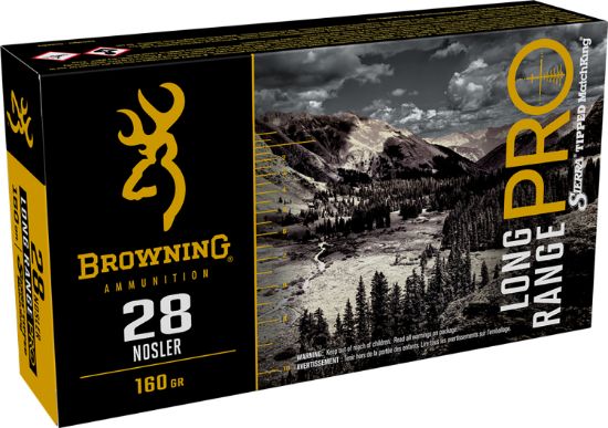 Picture of Browning Ammo B192500281 Long Range Pro 28 Nosler 160 Gr Sierra Matchking Btpt 20 Per Box/ 10 Case 