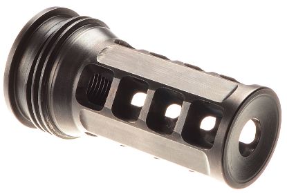 Picture of Huxwrx 1646 Qd 338 Muzzle Brake Black With 5/8"-24 Tpi Threads & 2.30" Oal For 338 Cal Ar-Platform 