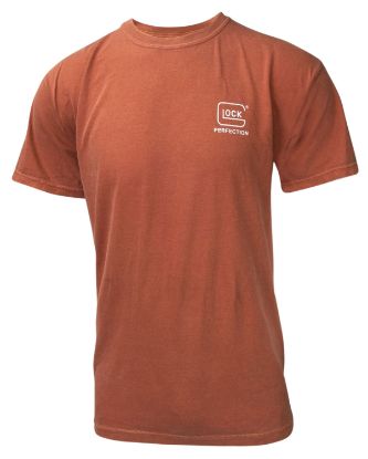 Picture of Glock Aa75112 Carry With Confidence Rust Orange Cotton Short Sleeve Small 