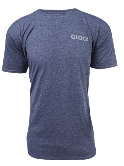 Picture of Glock Aa75155 Pistol Flag Heather Navy Cotton/Polyester Short Sleeve Small Semi-Fitted 