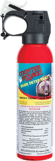 Picture of Counter Assault 15067024 Bear Spray Capsaicin Range 32 Ft-7 Seconds 8.10 Oz 