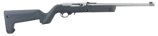 Picture of Ruger 31152 10/22 Takedown 22 Lr 10+1 16.40" Barrel, Satin Stainless Steel, Magpul X-22 Backpacker Stealth Gray Stock, Cross-Bolt Manual Safety, Includes 4 Bx-1 Magazines 