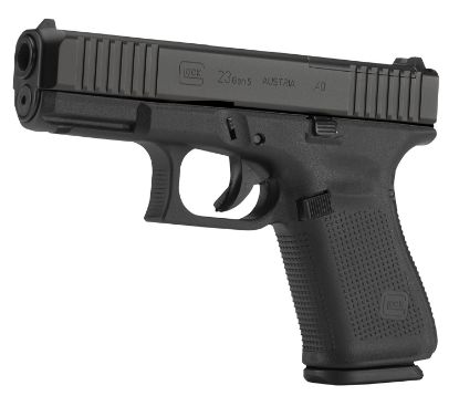 Picture of Glock Pa235s201mos G23 Gen5 Compact Mos 40 S&W 4.02" Glock Marksman Barrel 10+1, Black Frame & Mos Ndlc Slide, Modular Backstrap, Ambidextrous Slide Stop, Safe Action Trigger, Optics Ready 