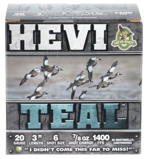 Picture of Hevi-Shot Hs62006 Hevi-Teal 20 Gauge 3" 7/8 Oz 6 Shot 25 Per Box/ 10 Case 