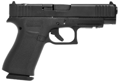 Picture of Glock Pa4850201frmos G48 Gen5 Mos Compact Slim 9Mm Luger 10+1 4.17" Black Gmb Barrel, Black Ndlc Mos Cut/Serrated Slide, Black Polymer Frame W/Beavertail, Black Textured Polymer Grips 