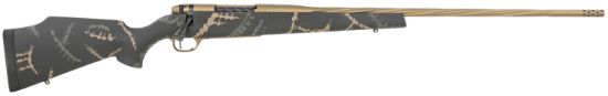 Picture of Weatherby Mwl05n300wr8b Mark V Weathermark Ltd 300 Wthby Mag 3+1 26" Burnt Bronze Cerakote Spiral, Fluted Steel Barrel, Black W/Grey & Brown Accents Monte Carlo Stock 