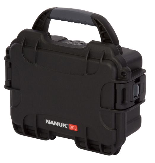 Picture of Nanuk 903-1001 903 Impact Resistant Black Polymer With Foam Padding & Latches Interior Dimensions 7.40" L X 4.90" W X 3.10" H 