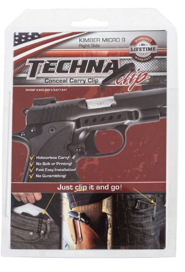 Picture of Techna Clip Mic9br Conceal Carry Gun Belt Clip Fits Kimber Micro9 Black Carbon Fiber Belt Mount 