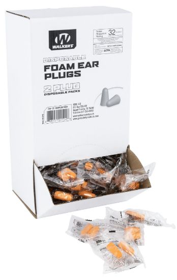 Picture of Walker's Gwpsffoamplug200bx Foam Ear Plugs Disposable 32 Db Orange Adult 200 Per Box 