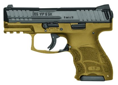 Picture of Hk 81000095 Vp9sk Subcompact 9Mm Luger 3.39" (2) 10+1 Black Steel Slide Flat Dark Earth Interchangeable Backstrap Grip 