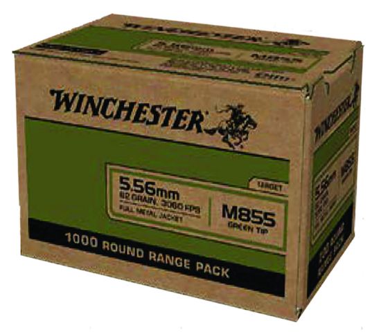 Picture of Winchester Ammo Wm8551000 Usa M855 Green Tip 5.56X45mm Nato 62 Gr Full Metal Jacket 1000 Per Box/ 1 Case Sold By The Case 