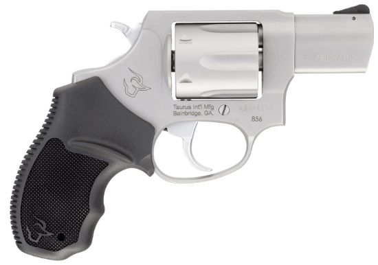 Picture of Taurus 285629 856 *Ca Compliant Small Frame 38 Special +P 6Rd 2" Matte Stainless Barrel, Cylinder & Frame, Black Soft Rubber Finger Groove Grip, Transfer Bar Safety, Exposed Hammer 