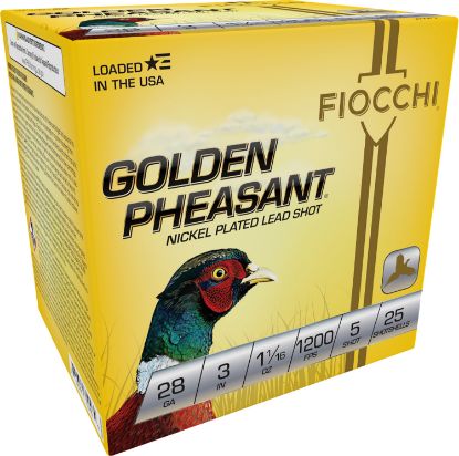 Picture of Fiocchi 283Gp5 Golden Pheasant Extrema 28 Gauge 3" 1 1/16 Oz 5 Shot 25 Per Box/ 10 Case 