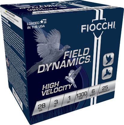 Picture of Fiocchi 283Hv6 Field Dynamics High Velocity 28 Gauge 3" 1 Oz 6 Shot 25 Per Box/ 10 Case 