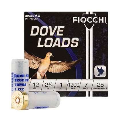 Picture of Fiocchi 12Dls17 Dove & Quail 12 Gauge 2.75" 1 Oz 7 Shot 25 Per Box/ 10 Case 