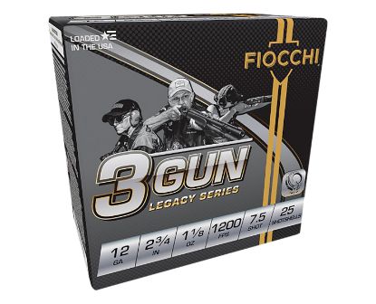 Picture of Fiocchi 12Dh3g75 3-Gun Match Legacy Series 12 Gauge 2.75" 1 1/8 Oz 7.5 Shot 25 Per Box/ 10 Case 