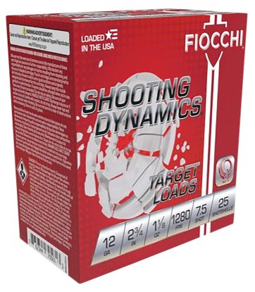 Picture of Fiocchi 12Sdhv75 Shooting Dynamics Target 12 Gauge 2.75" 1 1/8 Oz 7.5 Shot 25 Per Box/ 10 Cs 