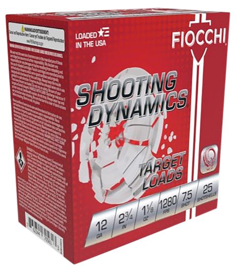 Picture of Fiocchi 12Sdhv75 Shooting Dynamics Target 12 Gauge 2.75" 1 1/8 Oz 7.5 Shot 25 Per Box/ 10 Cs 