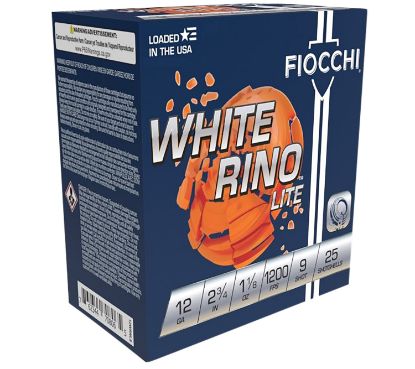 Picture of Fiocchi 12Wrnl9 Exacta Target White Rino Lite 12 Gauge 2.75" 1 1/8 Oz 9 Shot 25 Per Box/ 10 Case 