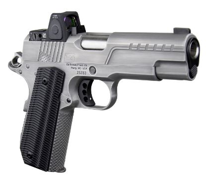 Picture of Ed Brown Fx2ss Fx2 45 Acp 7+1 4.25" Recessed Crown Barrel, Stainless Steel Engraved American Flag/Serrated Slide, Stainless Steel Frame, Trijicon Rmrcc 3.25 Moa Sight 