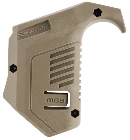 Picture of Recover Tactical Mg9-02 Angled Mag Pouch Tan Polymer, Picatinny Rail Mount, Compatible W/ Glock 