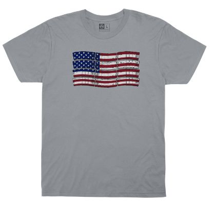 Picture of Magpul Mag1180-040-S P-Mag Flag Silver Cotton Short Sleeve Small 