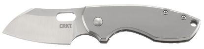 Picture of Crkt 5311 Pilar 2.40" Folding Plain Satin 8Cr13mov Ss Blade/Bead Blasted Stainless Steel Handle Includes Pocket Clip 