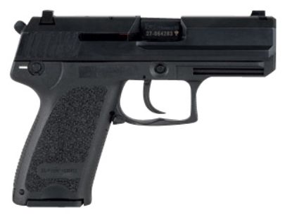 Picture of Hk 81000344 Usp V1 Compact Frame 45 Acp 8+1, 3.78" Black Polygonal Rifled Barrel, Black Serrated Steel Slide, Black Polymer Frame, Black Polymer Grip, Night Sights, Bobbed Hammer, Ambidextrous 