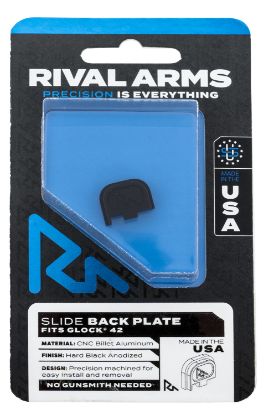 Picture of Rival Arms Ra43g003a Slide Back Cover Plate Single Stack Black Anodized Aluminum For Glock 42 