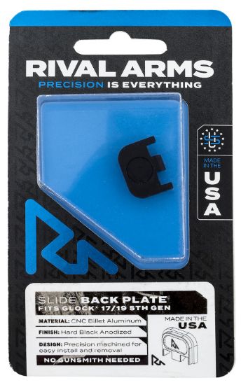 Picture of Rival Arms Ra43g004a Slide Back Cover Plate Double Stack Black Anodized Aluminum For Glock 17/19 Gen5 