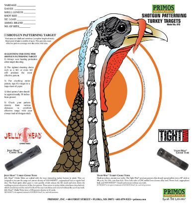 Picture of Primos 6041 Patterning Turkey Hanging Paper Targets, For Use With Shotgun 10.75" X 11.50" Multi-Color 12 Pk 