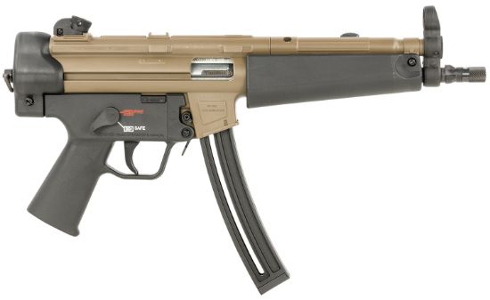 Picture of Hk 81000629 Mp5 22 Lr 25+1 8.50" Barrel, Exclusive Flat Dark Earth Finish, No Stock (Sling Mount), Black Polymer Grip, Adjustable Rear Sight, Manual Safety 