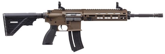 Picture of Hk 81000528 Hk 416 Exclusive Color 22 Lr 20+1 16.10" Black Steel Threaded Barrel Aluminum W/M-Lok & Picatinny Rail Flat Dark Earth Aluminum Receiver Black Retractable Stock Right Hand 