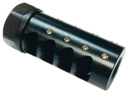 Picture of American Precision Arms G3l5865n Gen 3 Little Bastard Self Timing Brake Black Nitride Stainless Steel With 5/8"-24 Tpi Threads, 2.55" Oal & 1" Diameter For 6.5 Cal Rifle 