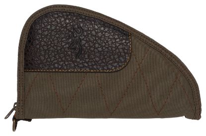 Picture of Browning 1435048411 Laredo Pistol Rug 11" Long Olive W/ Brown Accents Canvas/Leather Holds Handgun 