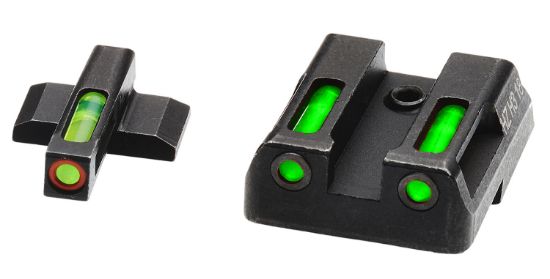 Picture of Hiviz Hkn521 Litewave H3 Tritium/Litepipe Hk Vp9, Vp40, Hk45, P30 Black | Green Tritium With Orange Outline Front Sight Green Fiber Optic Rear Sight 