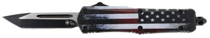 Picture of Templar Knife Sus231 Us Flag Gen Ii Small 2.69" Otf Tanto Plain Black Oxide Stonewashed 440C Ss Blade/4.31" Us Flag Aluminum Handle Features Glass Breaker Includes Pocket Clip/Sheath 