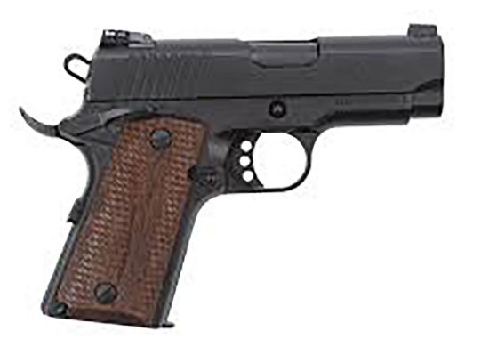 Picture of Eaa Girsan 390038 Mc1911 Sc Compact 9Mm Luger 9+1, 3.40" Black Steel Barrel, Blued Optic Ready/Serrated Slide, Black Aluminum Frame W/Beavertail, Laminate Grips Ambidextrous 