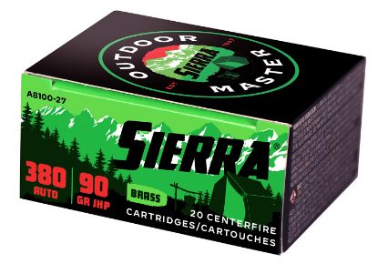 Picture of Sierra A810027 Outdoor Master 380 Acp 90 Gr Jacket Hollow Point Sport Master 20 Per Box/ 10 Case 