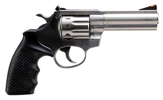 Picture of Rock Island Al22 Al22 22 Lr 9Rd 4" Barrel, Overall Stainless Steel Finish & Finger Grooved Black Rubber Grip 