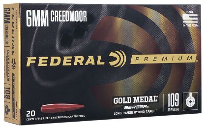 Picture of Federal Gm6crdlrht1 Premium Gold Medal 6Mm Creedmoor 109 Gr Berger Long Range Hybrid Target 20 Per Box/ 10 Case 