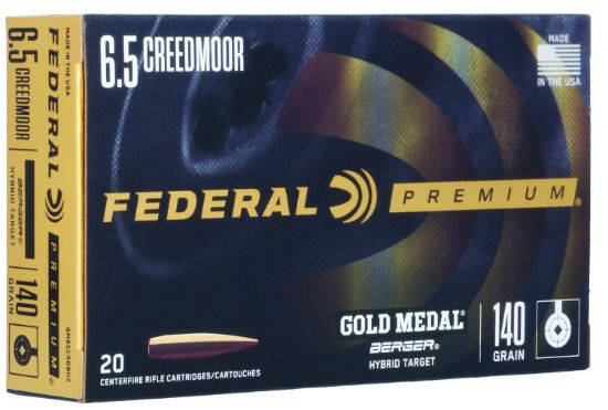 Picture of Federal Gm65crdbh2 Premium Gold Medal 6.5 Creedmoor 140 Gr Berger Hybrid Target 20 Per Box/ 10 Case 