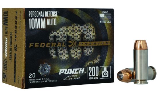 Picture of Federal Pd10p1 Premium Personal Defense Punch 10Mm Auto 200 Gr Jacketed Hollow Point 20 Per Box/ 10 Case 