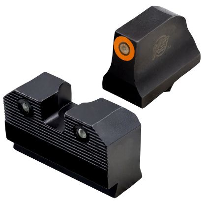 Picture of Xs Sights Glr021p6n R3d Night Sights Fits Glock Black | Green Tritium Orange Outline Front Sight Green Tritium Rear Sight 
