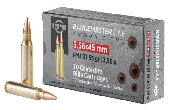 Picture of Ppu Pprm5561 Rangemaster 5.56X45mm Nato 55 Gr Full Metal Jacket Boat Tail 20 Per Box/ 50 Case 