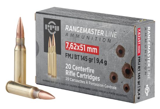 Picture of Ppu Pprm762 Rangemaster 7.62X51mm Nato 145 Gr Full Metal Jacket Boat Tail 20 Per Box/ 25 Case 